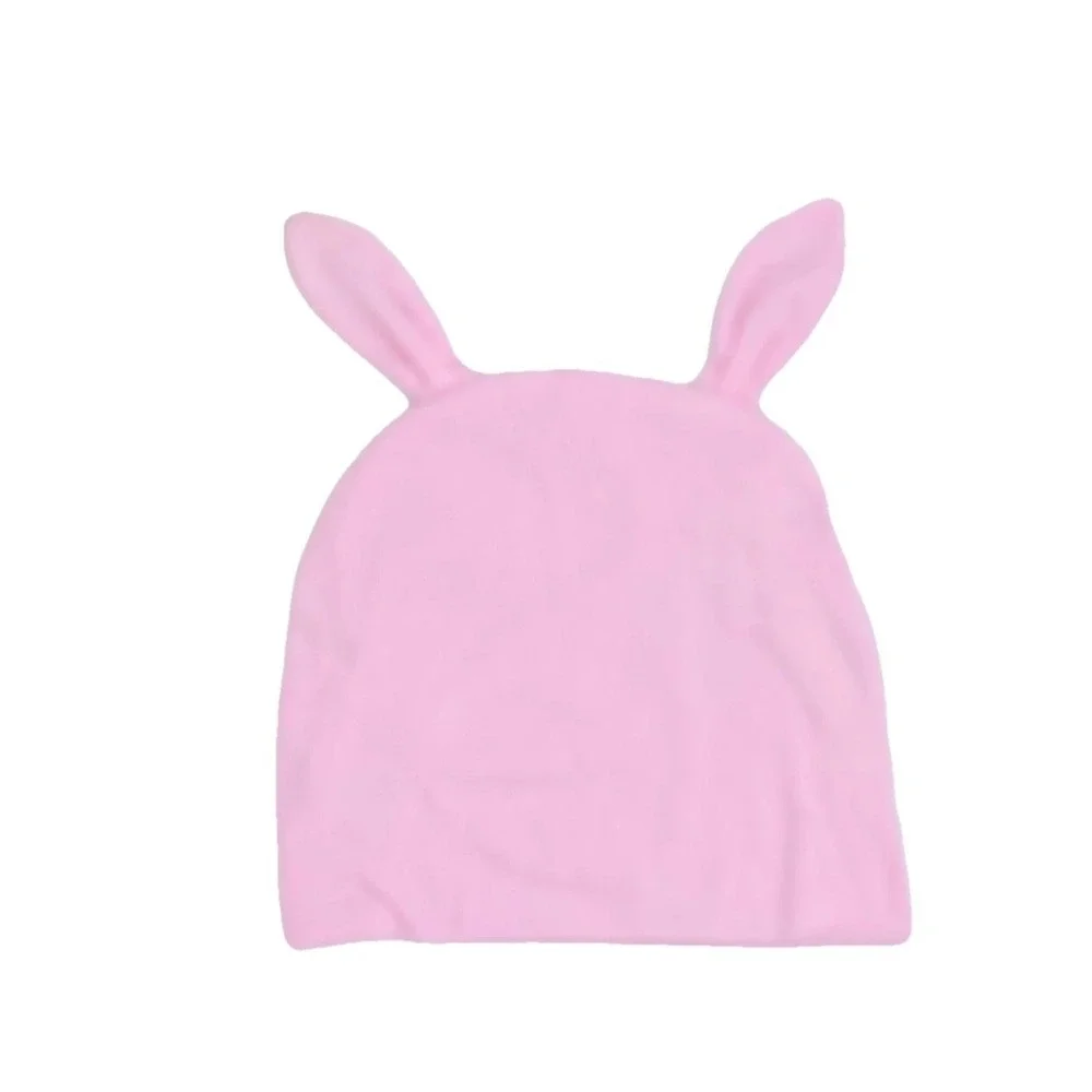 Baby Easter Bunny Hat & Bib Set Pink Rabbit Ears One Size NEW